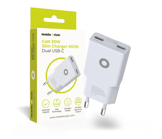 Mobile Origin GaN 30W Slim Charger MO18 Dual USB-C white - 1485293 - zdjęcie 3